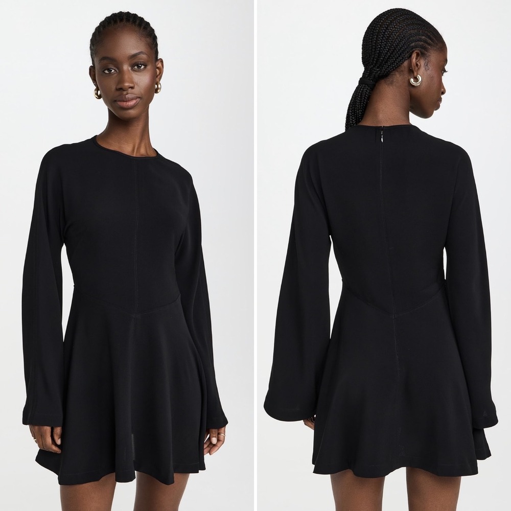 La Ligne Short Fit and Flare Dolman Sleeve Dress Black‎ Sz 10 Mini LBD Sexy Chic